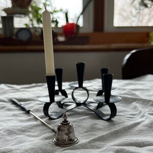 Black Metal Candle Holder with Snuffer